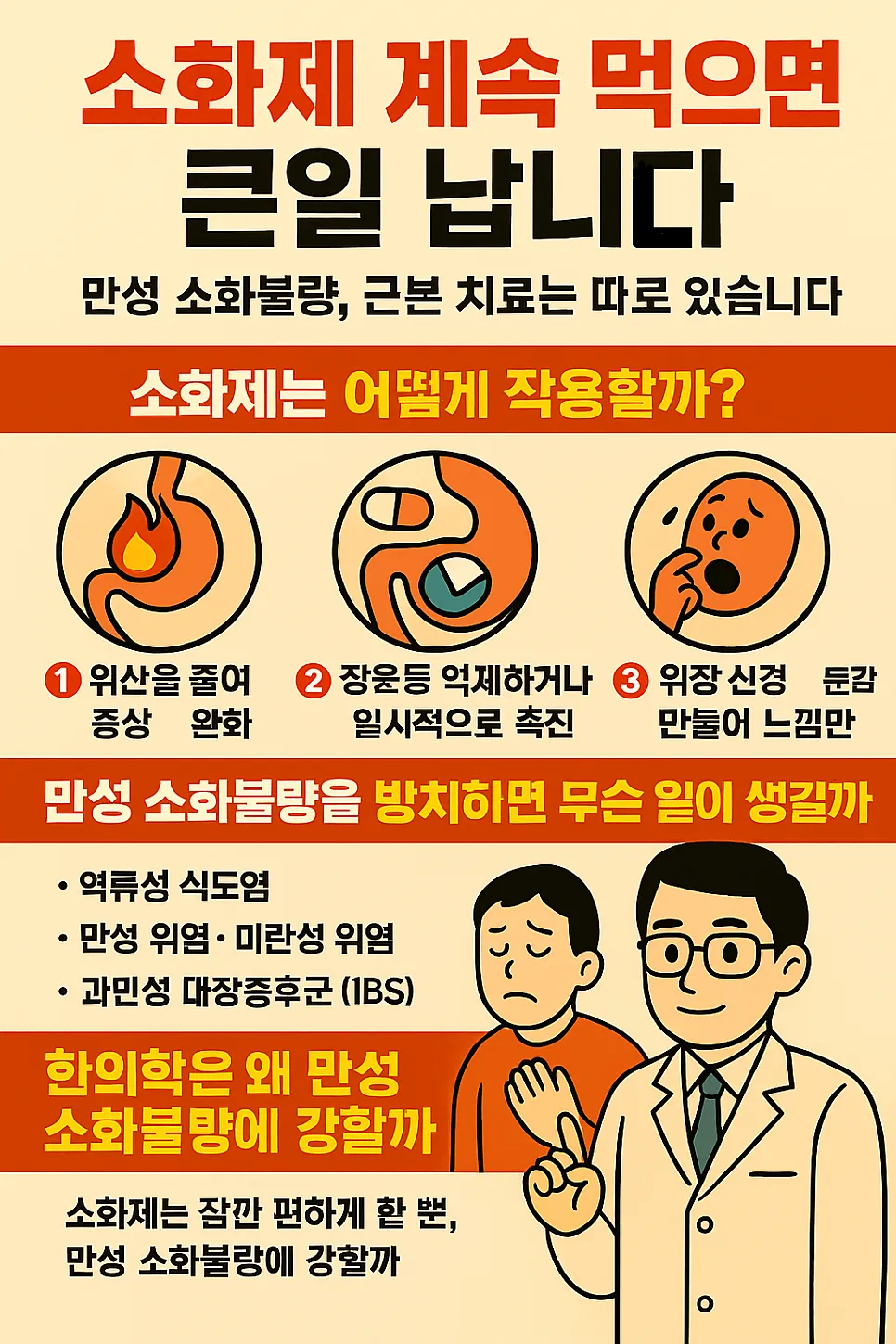 “소화제 계속 먹으면 큰일 납니다!” 만성 소화불량, 근본 치료는 따로 있습니다(광명한의원 추나요법)