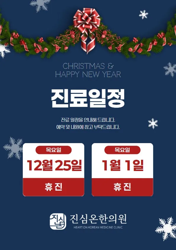 ✨크리스마스 및 신정 휴진 일정 안내✨
